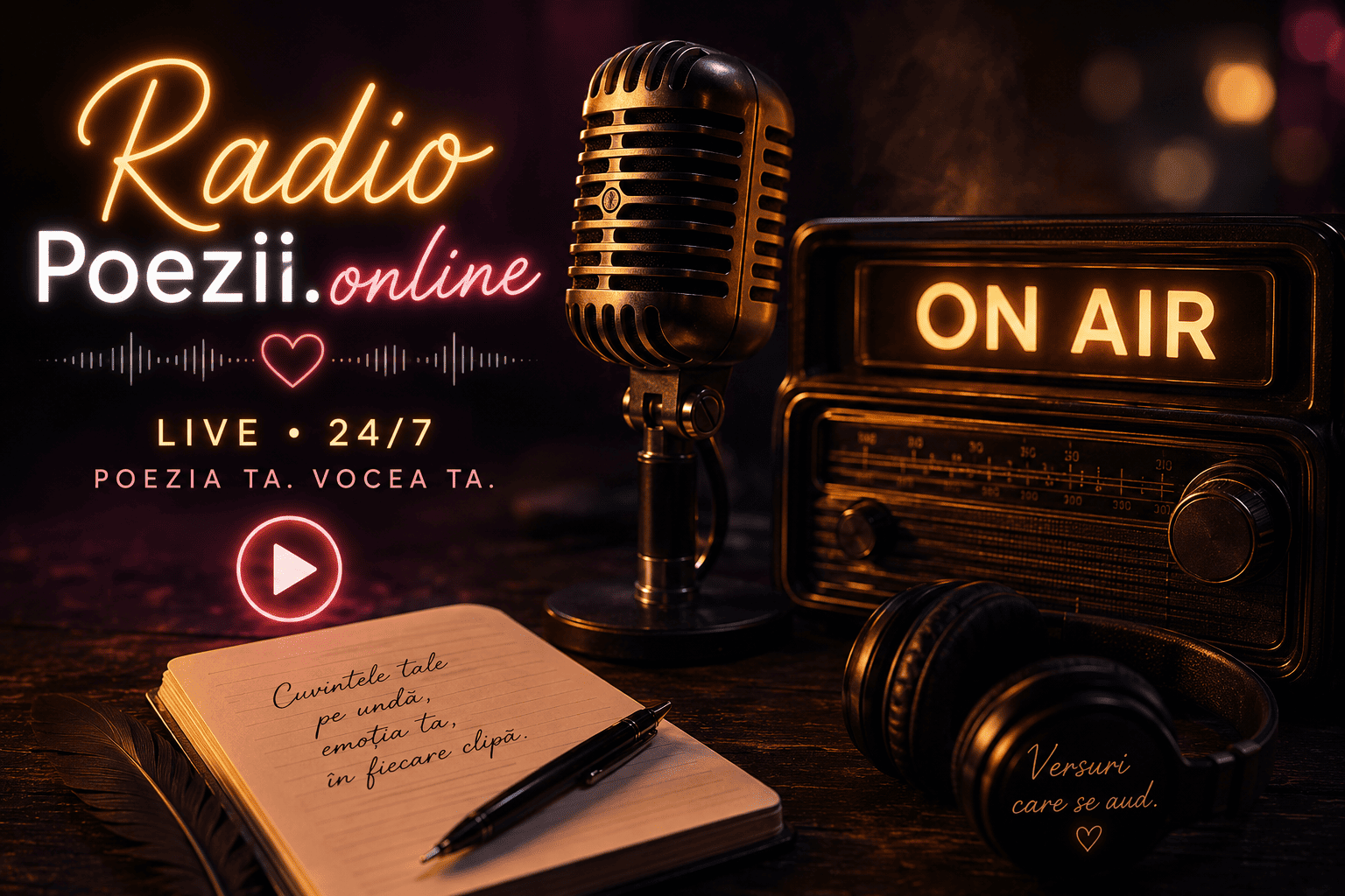 poezii.online Radio Poezii.online — Versurile tale sună acum non-stop, live, 24 din 24